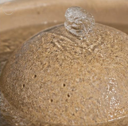 Serena 36-Inch Cast Stone Outdoor Garden Fountain – Warm Sandstone Finish
